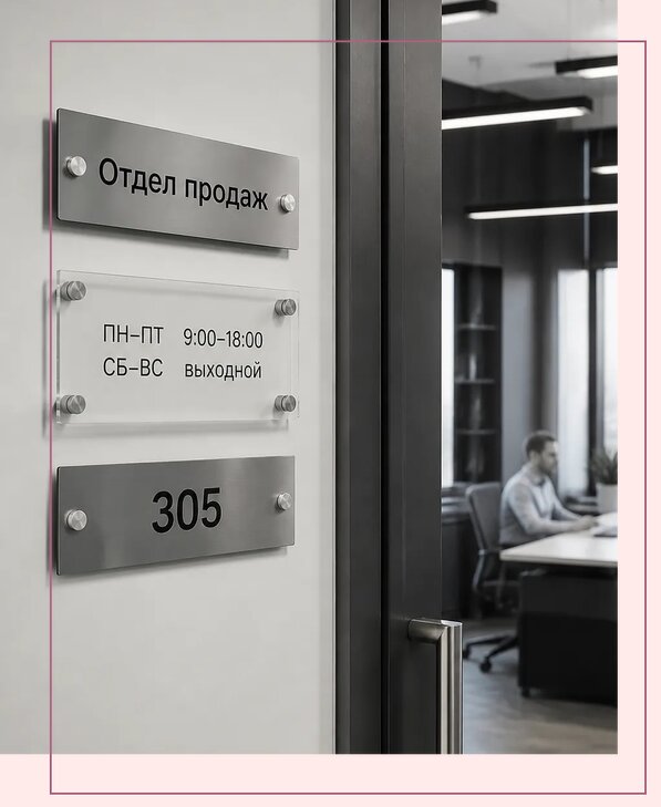 Офисные таблички на дверь в Белгороде по цене от 5090 р. | Аванза-Блг