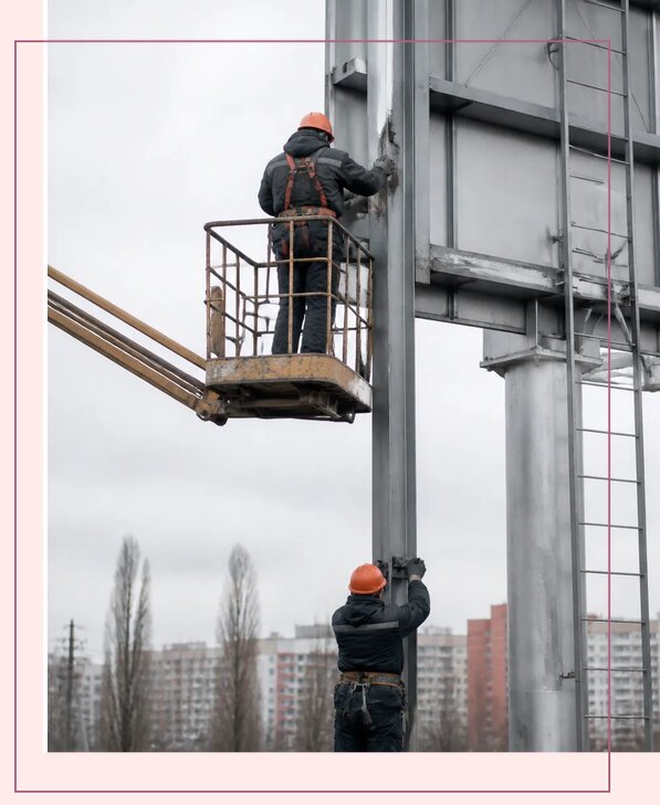 Профессиональный монтаж рекламных щитов и конструкций в Белгороде
